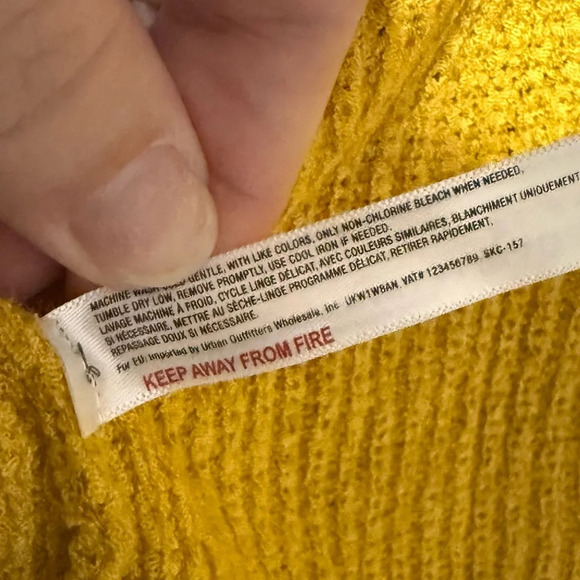 Anthropologie Knit Boxy Wide Sleeves Cardigan Yellow Mustard - Picture 6 of 6